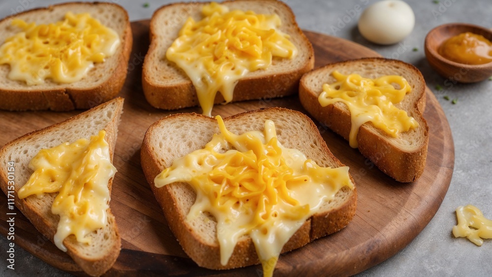Melted cheese on toasted bread, a simple yet delicious snack or light meal. Perfect for a quick and satisfying treat. Melted cheese on toasted bread, a simple yet delicious snack or light meal. Perfect for a quick and satisfying treat.