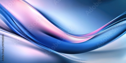 Abstract fluid waves, vibrant gradient, pink to blue, smooth curves, dynamic flow, glossy surface, ethereal glow, digital art, colorful background, futuristic design, 3D render, high contrast, ultra H photo