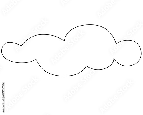 Cloud, weather phenomenon sign for weather forecast - vector linear picture with editable outline for coloring book, logo or pictogram. Outline.	