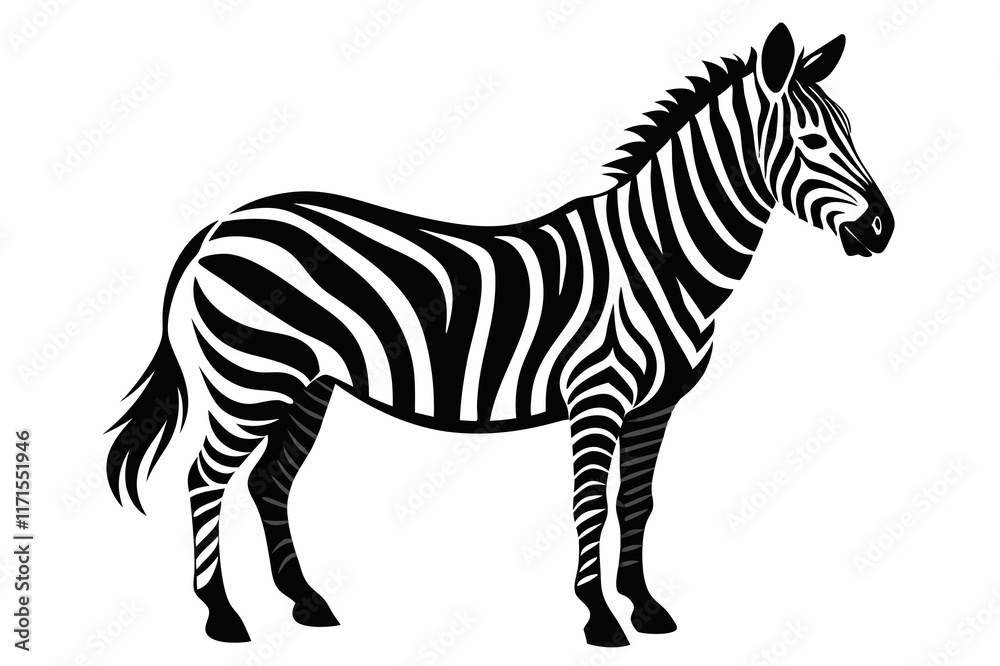 Zebra silhouette vector illustration on white background Zebra silhouette vector illustration on white background