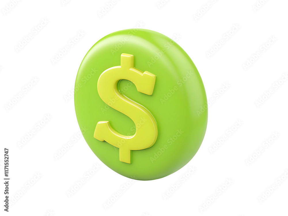 3d green money icon symbol isolated on transparent or white background, png cutout 3d green money icon symbol isolated on transparent or white background, png cutout