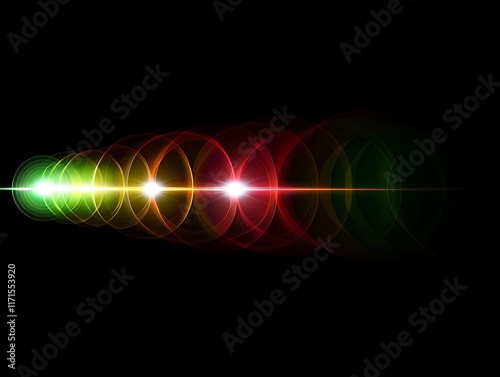 Abstract Lightwave Circles Energy Flow Design