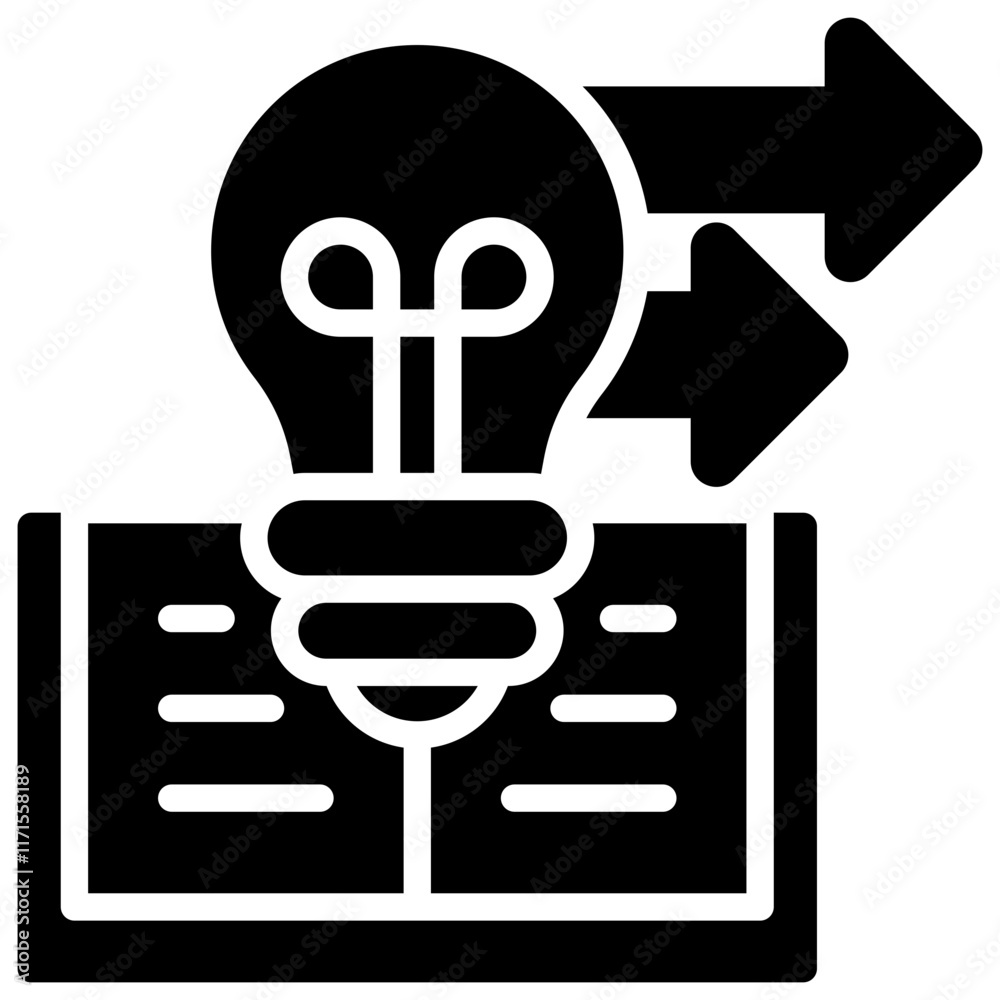 Continuously Learning Glyph Black Fill Icon Career Education Vector Continuously Learning Glyph Black Fill Icon Career Education Vector