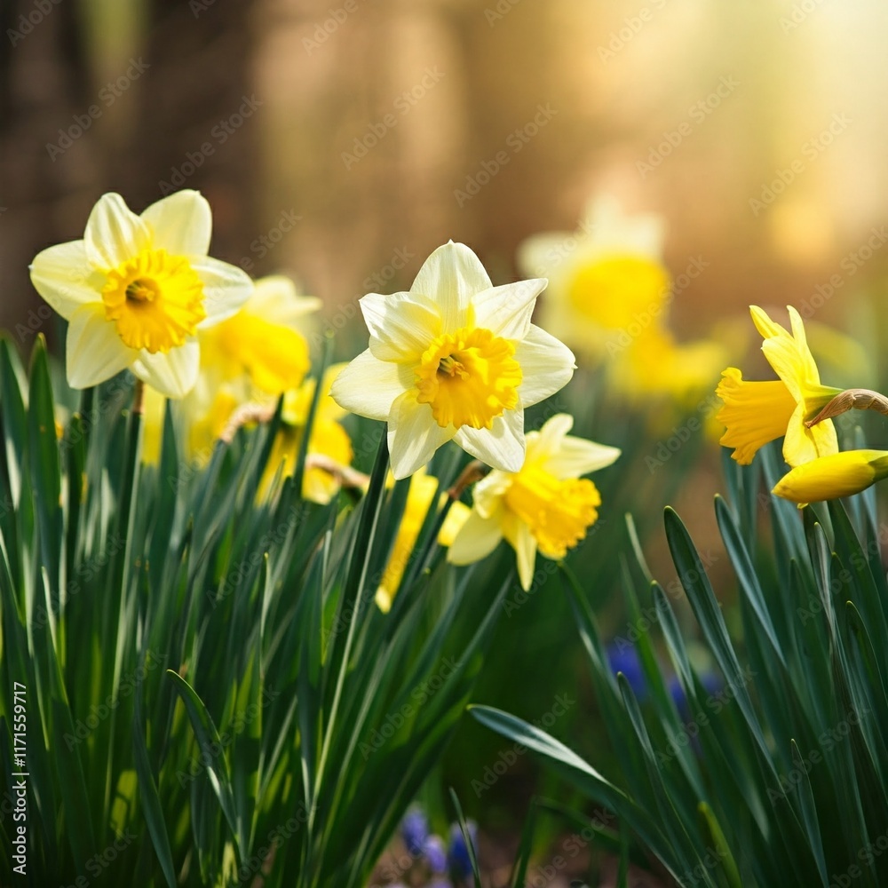 Narzissen Pflanze in der Frühlingssonne Narzissen Pflanze in der Frühlingssonne