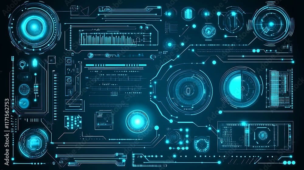 Futuristic Technology Interface Digital System Display Futuristic Technology Interface Digital System Display
