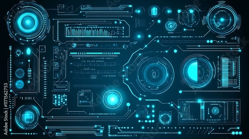 Futuristic Technology Interface Digital System Display