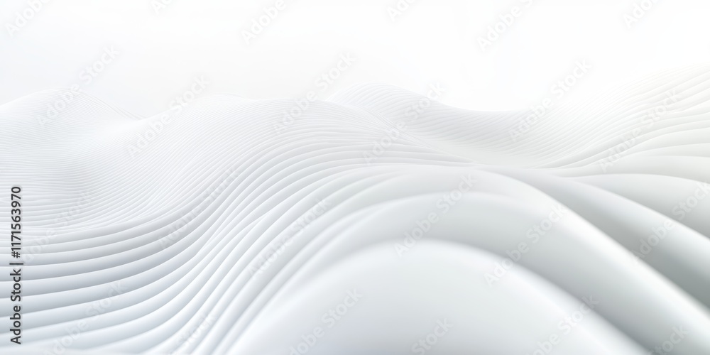 Abstract white waves, soft undulating surfaces, minimalist landscape, ethereal textures, smooth gradients, monochromatic design, gentle curves, snow-like terrain, peaceful atmosphere, serene environme Abstract white waves, soft undulating surfaces, minimalist landscape, ethereal textures, smooth gradients, monochromatic design, gentle curves, snow-like terrain, peaceful atmosphere, serene environme