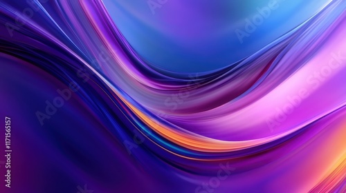 Abstract fluid waves, vibrant colors, dynamic swirls, orange and purple gradients, cosmic energy, smooth curves, digital art, high contrast, motion blur effect, futuristic design, 8K resolution, ultra photo