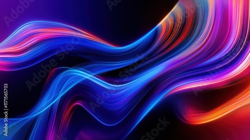 Abstract fluid waves, vibrant colors, dynamic swirls, orange and purple gradients, cosmic energy, smooth curves, digital art, high contrast, motion blur effect, futuristic design, 8K resolution, ultra photo