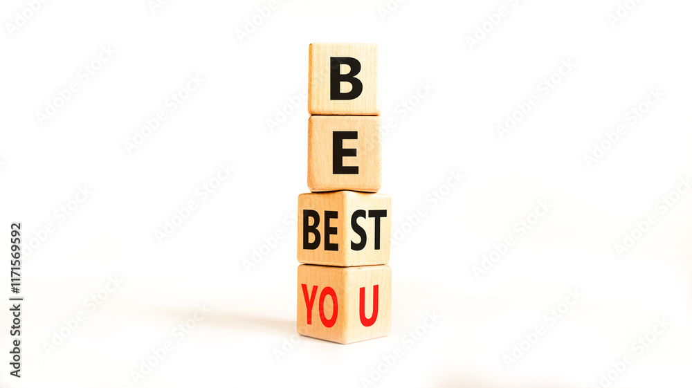 Motivational be you and best symbol. Concept words Be you Be best on beautiful wooden block. Beautiful white table white background. Business motivational be you and best concept. Copy space. Motivational be you and best symbol. Concept words Be you Be best on beautiful wooden block. Beautiful white table white background. Business motivational be you and best concept. Copy space.
