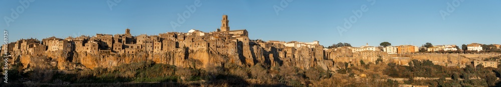 Italy Grosseto the village of Pitigliano built on tuff panoramic view Italy Grosseto the village of Pitigliano built on tuff panoramic view