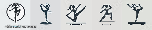 vector silhouette of woman doing aerobics