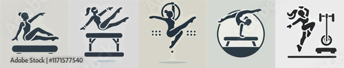 vector silhouette of woman doing aerobics