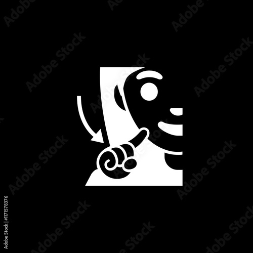 Sign Language Gesture female Icon (Pointing) 
