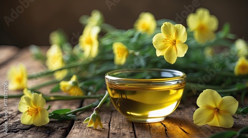 Evening Primrose Oil with Yellow Flowers