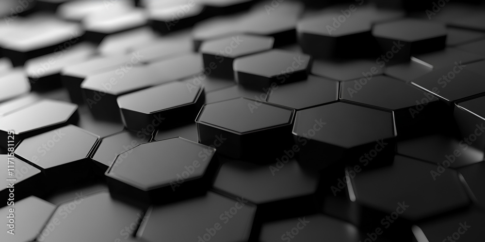 Sleek Black Hexagonal Grid with Depth
Sleek Black Hexagonal Grid with Depth