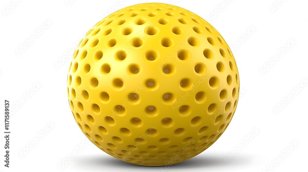Isolated small yellow rubber ball with dimples isolated on solid white background. Isolated small yellow rubber ball with dimples isolated on solid white background.