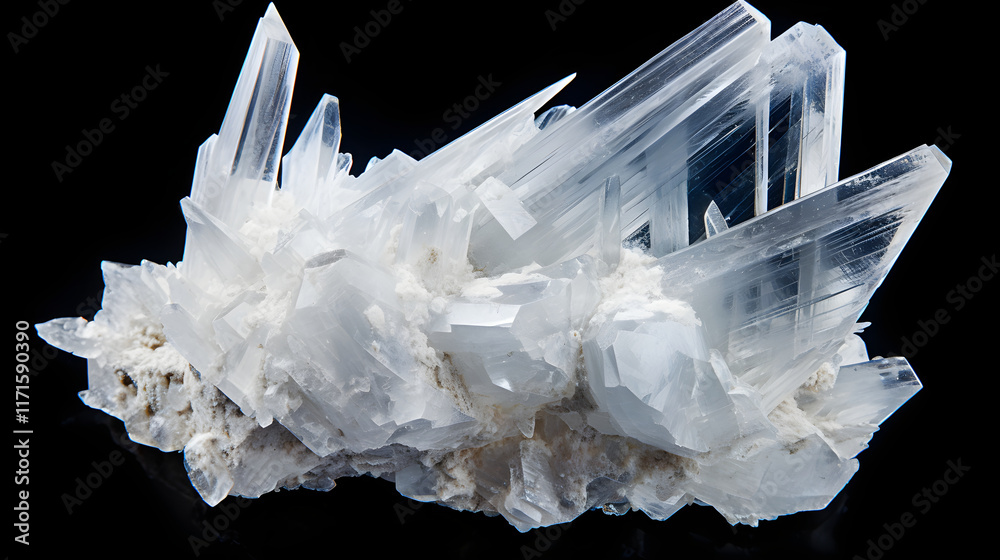 Close-Up View of Translucent Gypsum Mineral Exhibit Close-Up View of Translucent Gypsum Mineral Exhibit