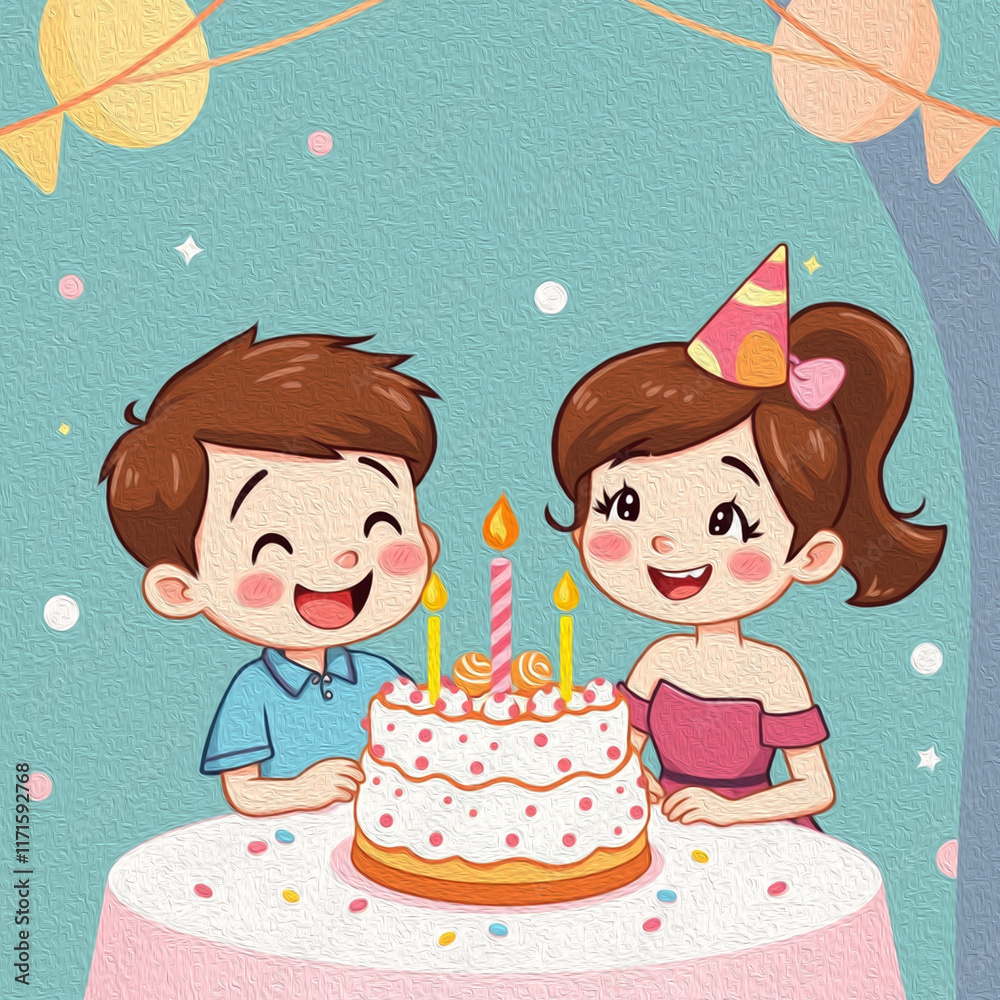 Pattern for birthday cards, covers, wallpaper, decorative paper . Oil painting Pattern for birthday cards, covers, wallpaper, decorative paper . Oil painting