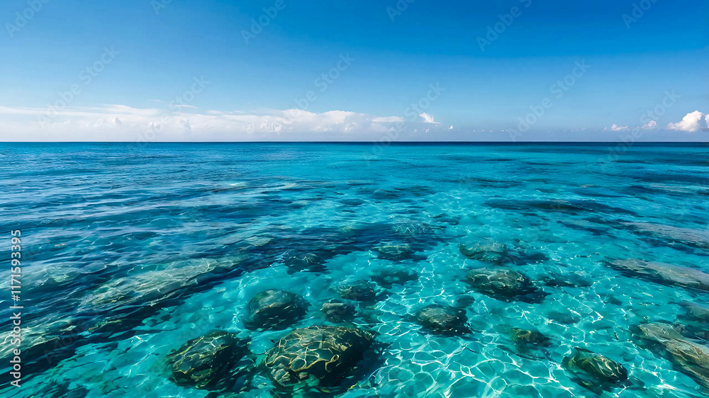 Fototapeta premium The Calm of the Deep Blue Sea