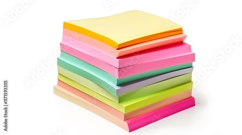 Wallpaper Mural Isolated stack of colorful sticky notes isolated on solid white background. Torontodigital.ca