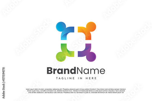 Creative colorful Community Logo Icon Design Vector