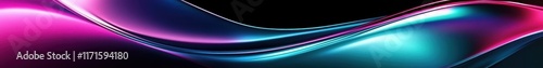 Abstract waves, vibrant colors, neon glow, fluid motion, dynamic curves, electric blue, vivid purple, deep black background, glossy texture, futuristic aesthetic, digital art, 3D render, smooth gradie photo