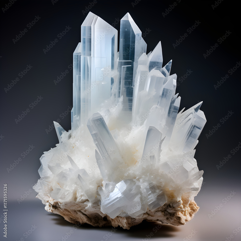 Close-Up View of Translucent Gypsum Mineral Exhibit Close-Up View of Translucent Gypsum Mineral Exhibit