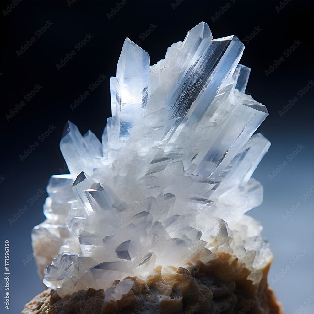 Close-Up View of Translucent Gypsum Mineral Exhibit Close-Up View of Translucent Gypsum Mineral Exhibit