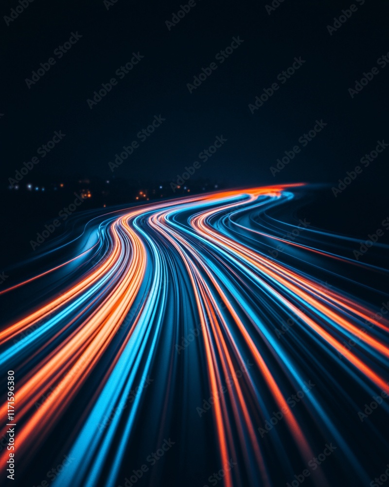 Obraz premium Abstract Light Trails at Night