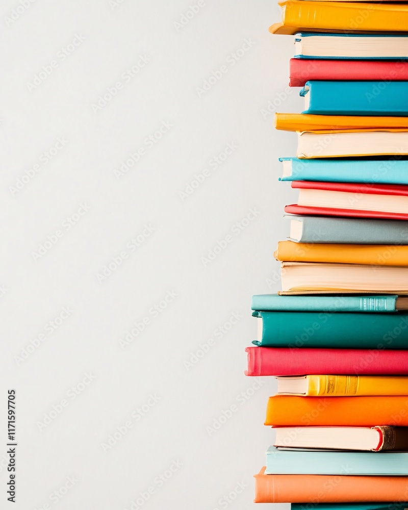 stack of colorful books