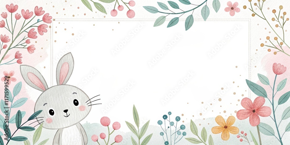 Fototapeta premium simple shape cute cartoon beautiful watercolor illustration background