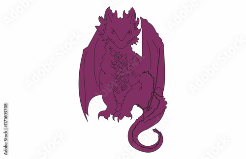 vector illustration of a cartoon dragon