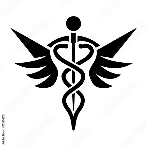 caduceus medical symbol on white background