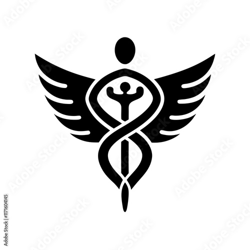 caduceus medical symbol on white background