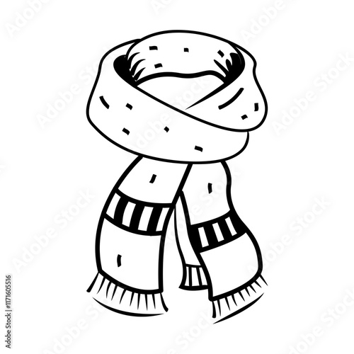 A sketchy icon of a scarf