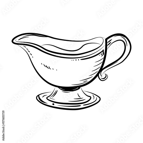 A sketchy icon of a gravy boat