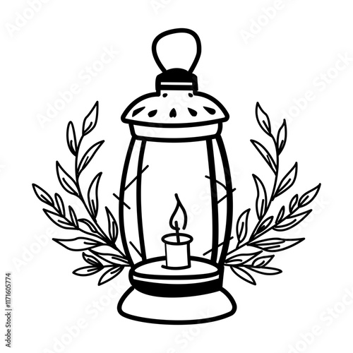 A doodle style icon of lantern