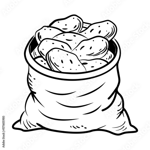A sketchy icon of potato sack