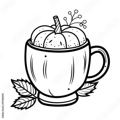 Doodle style icon of thanksgiving drink