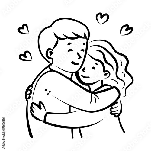 A hand drawn icon of warm hug
