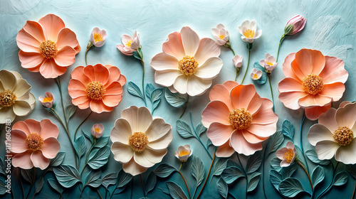 Background image of floral motifs in a pictorial style