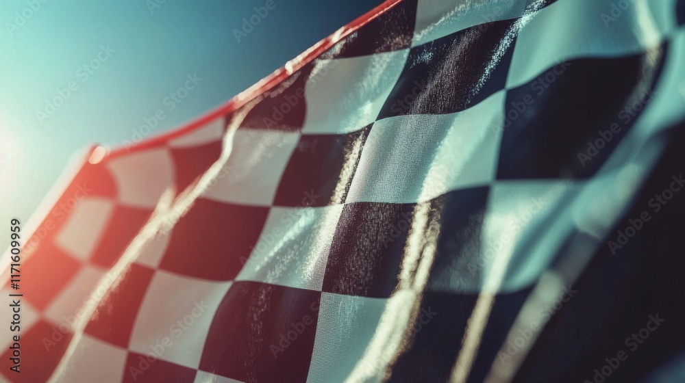 Naklejka premium Checkered Flag: Symbol of Victory and Triumph in Racing