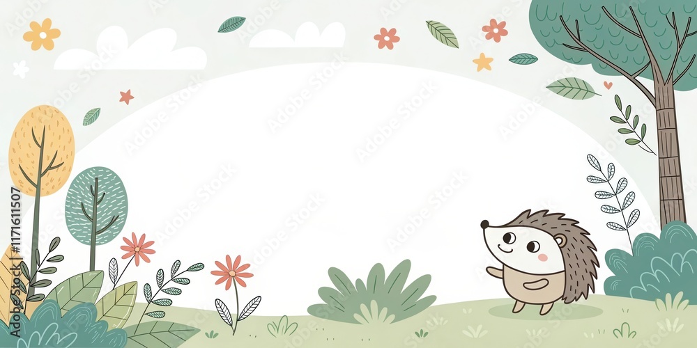 Obraz premium cute beautiful cartoon with simple shape illustration background