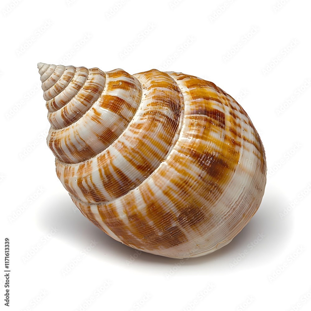 Detailed close-up shot of a beautiful spiral shell on a plain background Detailed close-up shot of a beautiful spiral shell on a plain background