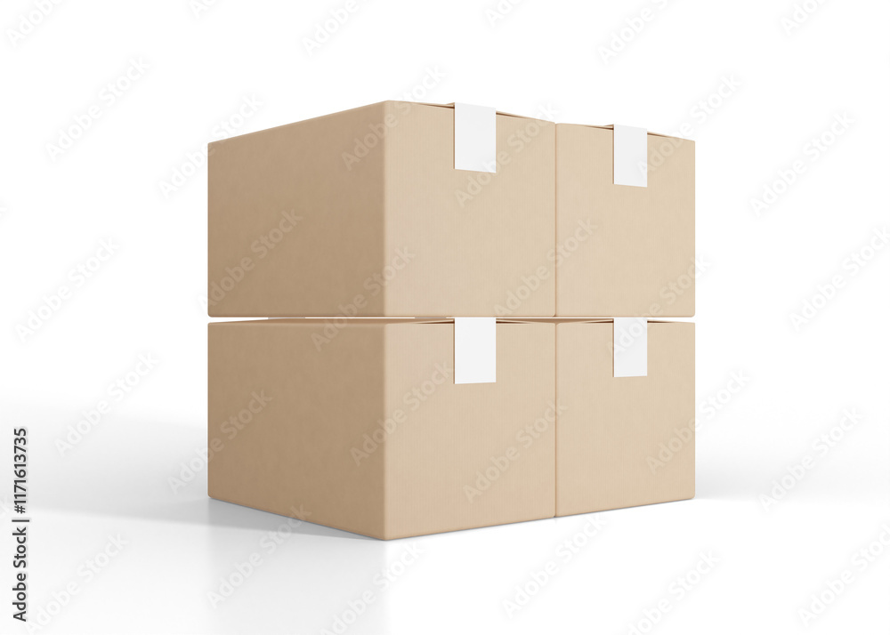 Taped Packaging Box Mockup Taped Packaging Box Mockup