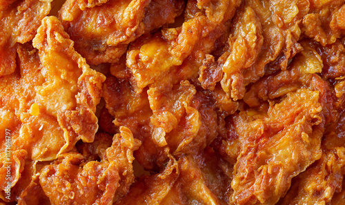 close up of fried chicken texture crispy golden schnitzel 