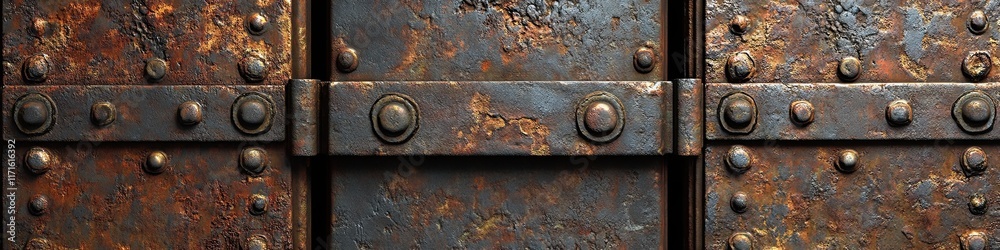Fototapeta premium Background with rust, brown rusty iron texture. Old wall.