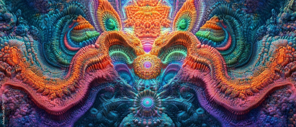 synthetic patterns ripple through vibrant surreal digital art., Generative AI synthetic patterns ripple through vibrant surreal digital art., Generative AI