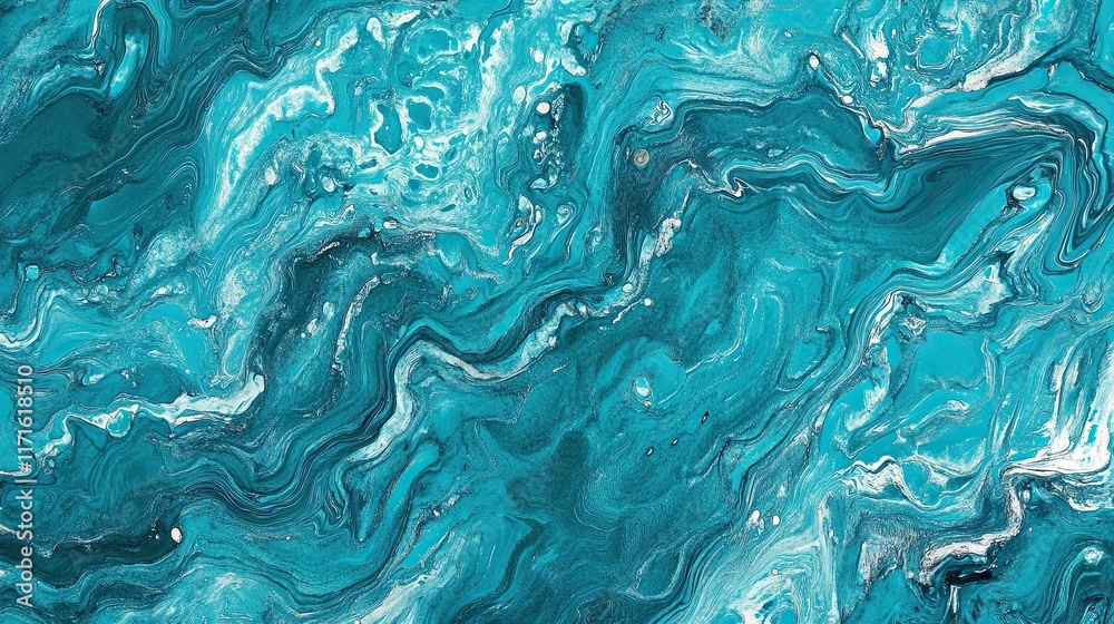 Obraz premium Turquoise Watercolor Abstract Background, Texture.